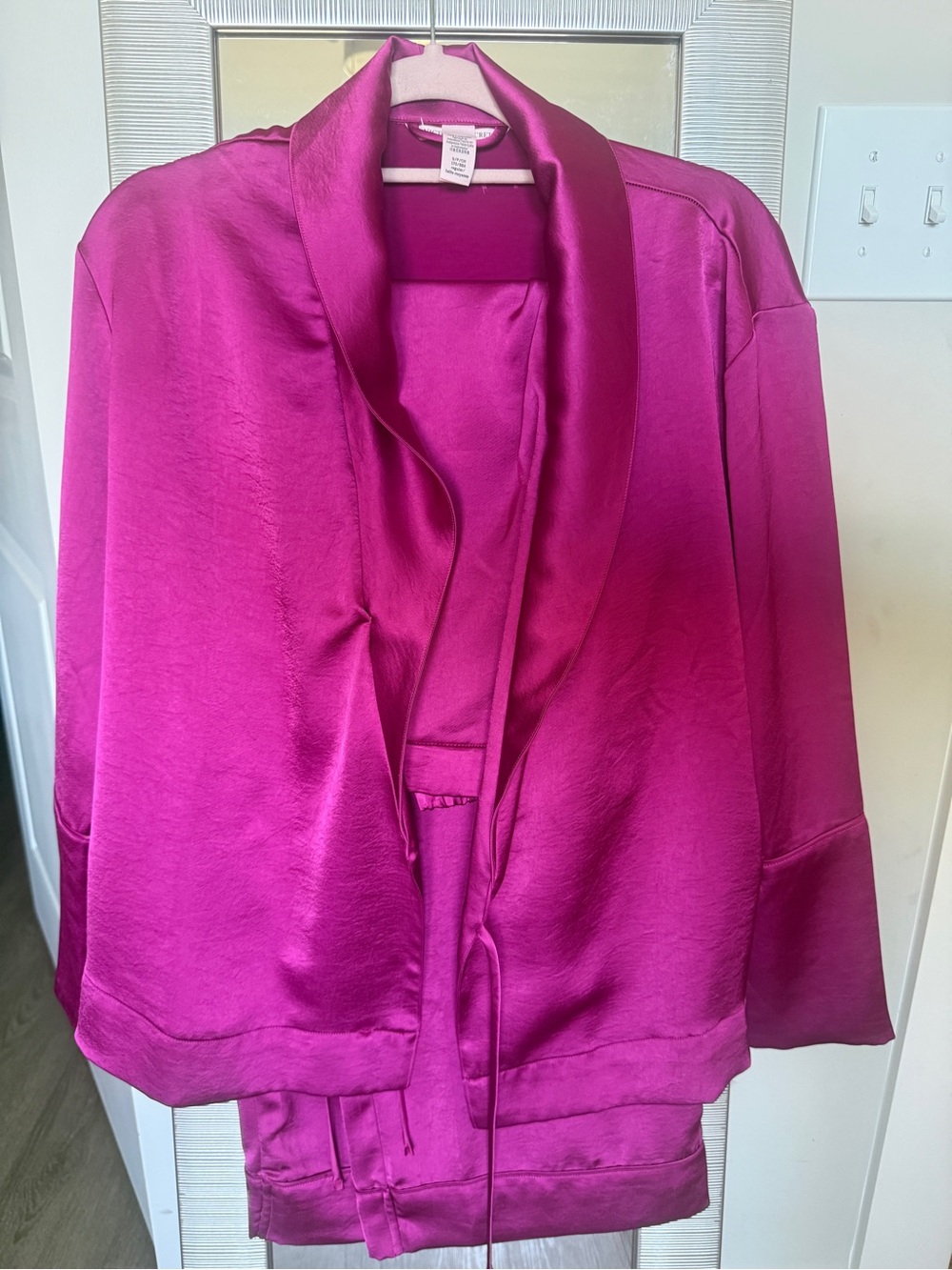 Victoria's Secret Satin Open-Front Jacket in Magenta